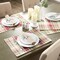 Fall & Thanksgiving Dining Table Décor Reusable Cotton Fabric, Placemat Set(Rustic Homespun Plaid)